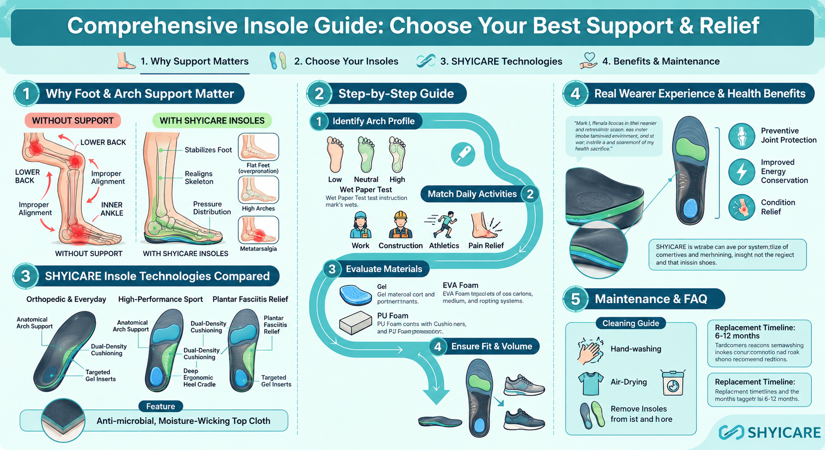 Comprehensive Insole Guide: How to Choose the Best Shoe Inserts for Arch Support & Foot Pain Relief